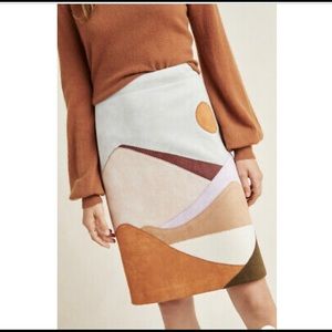Anthropologie Patchwork Mirage Desert Moon Skirt